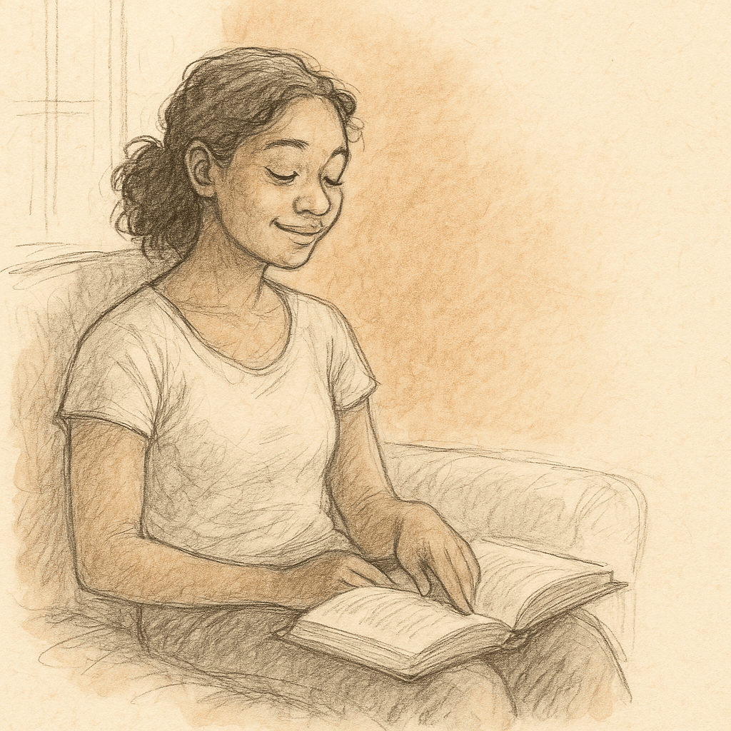 Hand-drawn illustration of a learner recalling with eyes closed, sharpening memory